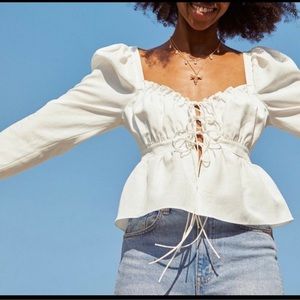 NWT BROCK X H&M Front Tie Blouse 😍 XS